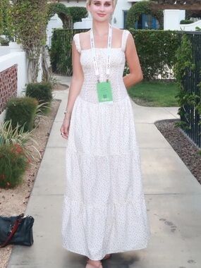 Frankie’s Bikinis Christabelle Ruffle Maxi Dress Tea Party XS